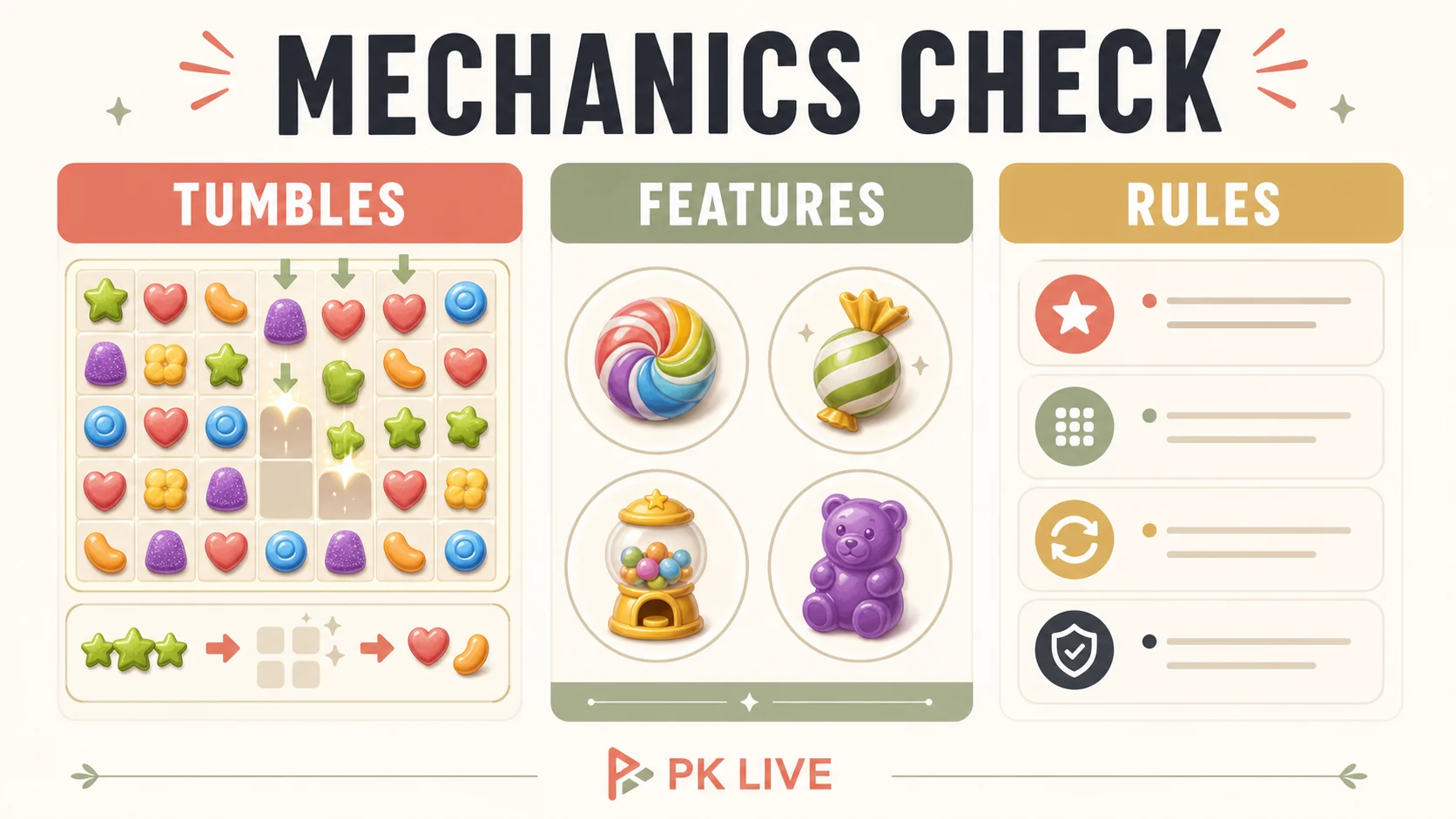 Sweet Bonanza mechanics checklist