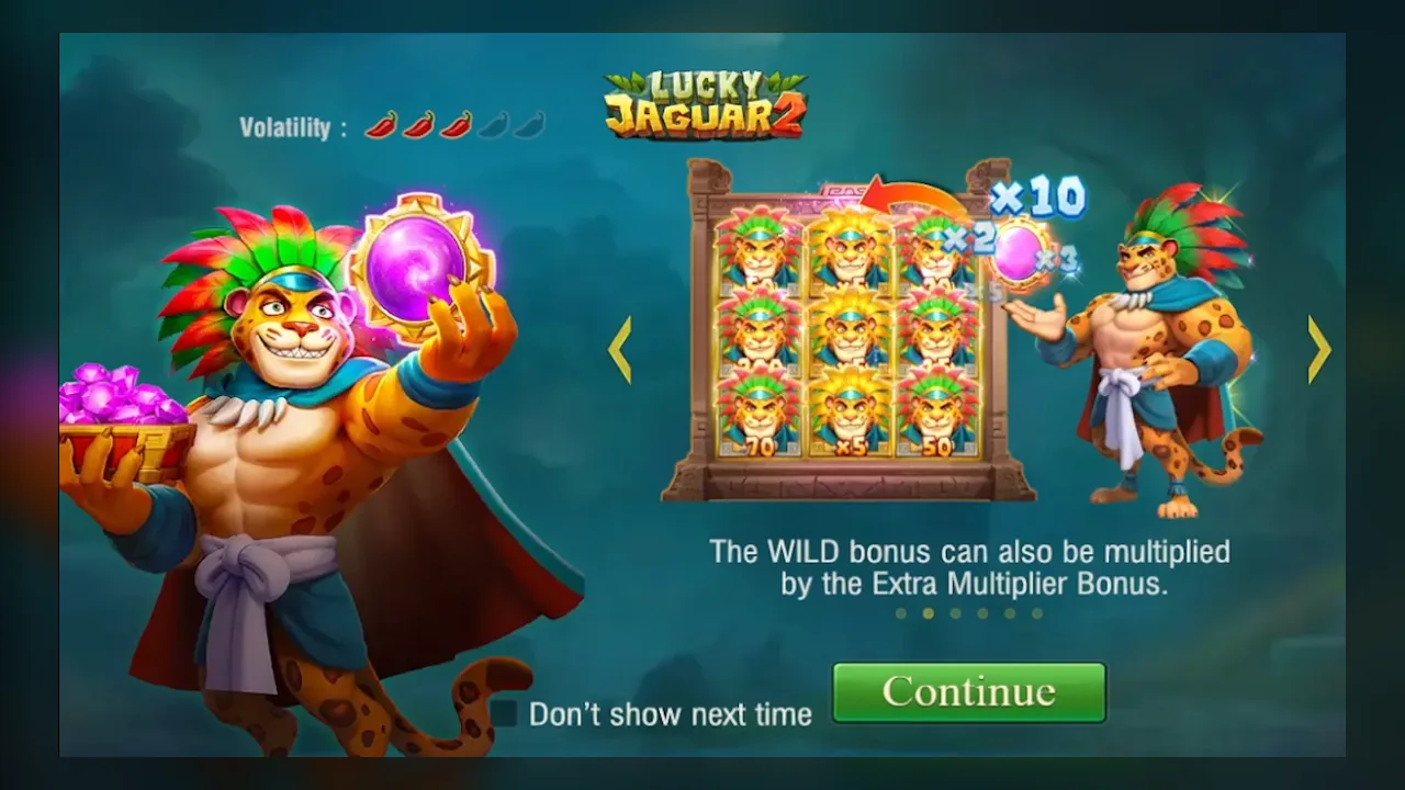 Official Lucky Jaguar 2 Extra Multiplier rule screen