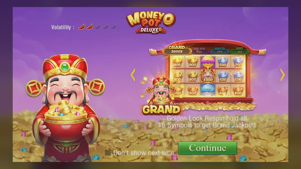Official Money Pot DELUXE tutorial stating that holding all 15 symbols gets the Grand Jackpot