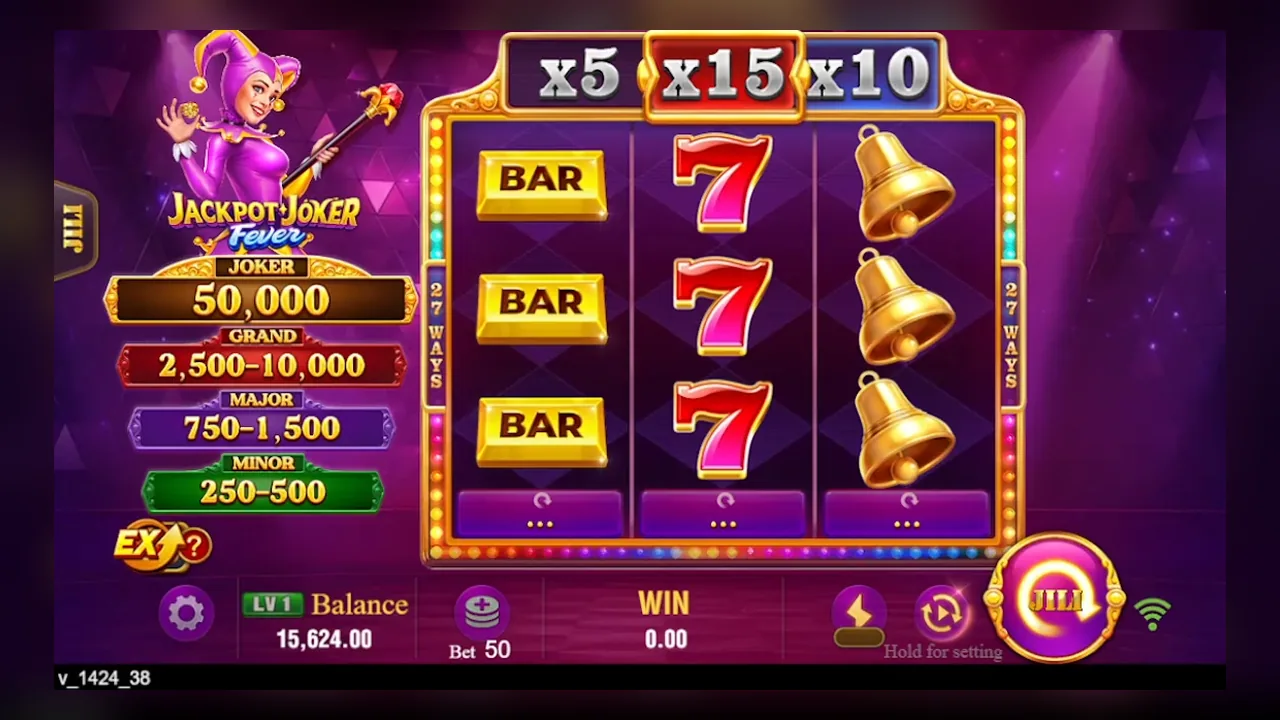 Official Jackpot Joker FEVER main interface with 27 WAYS label